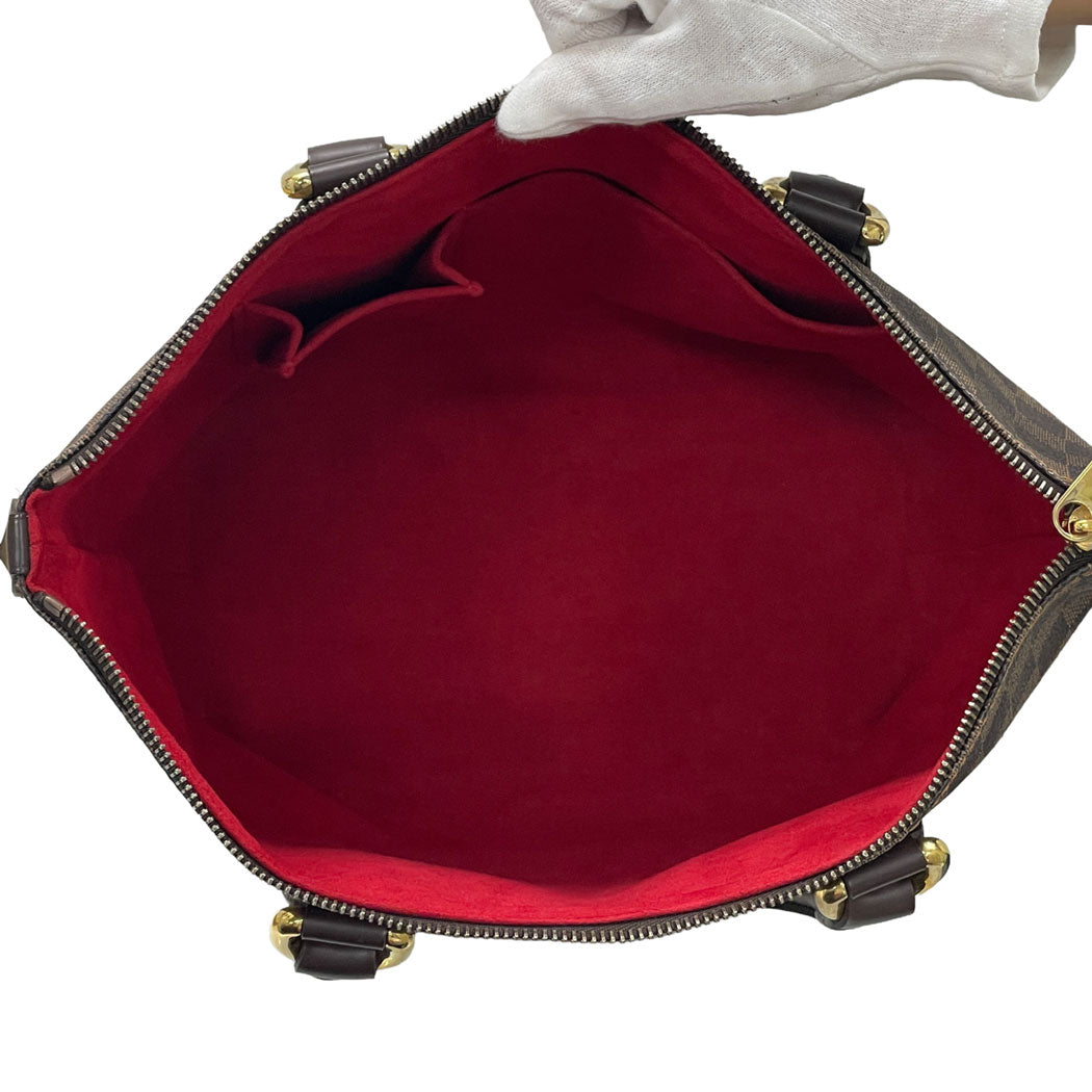 LOUIS VUITTON ルイヴィトン ダミエ サレヤPM N51183 トートバッグ ハンドバッグ ブラウン レディース 中古