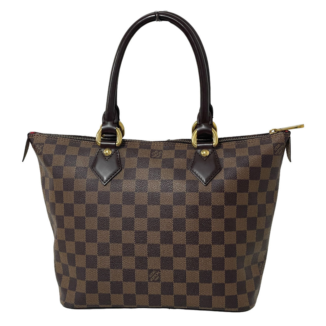 LOUIS VUITTON ルイヴィトン ダミエ サレヤPM N51183 トートバッグ ハンドバッグ ブラウン レディース 中古