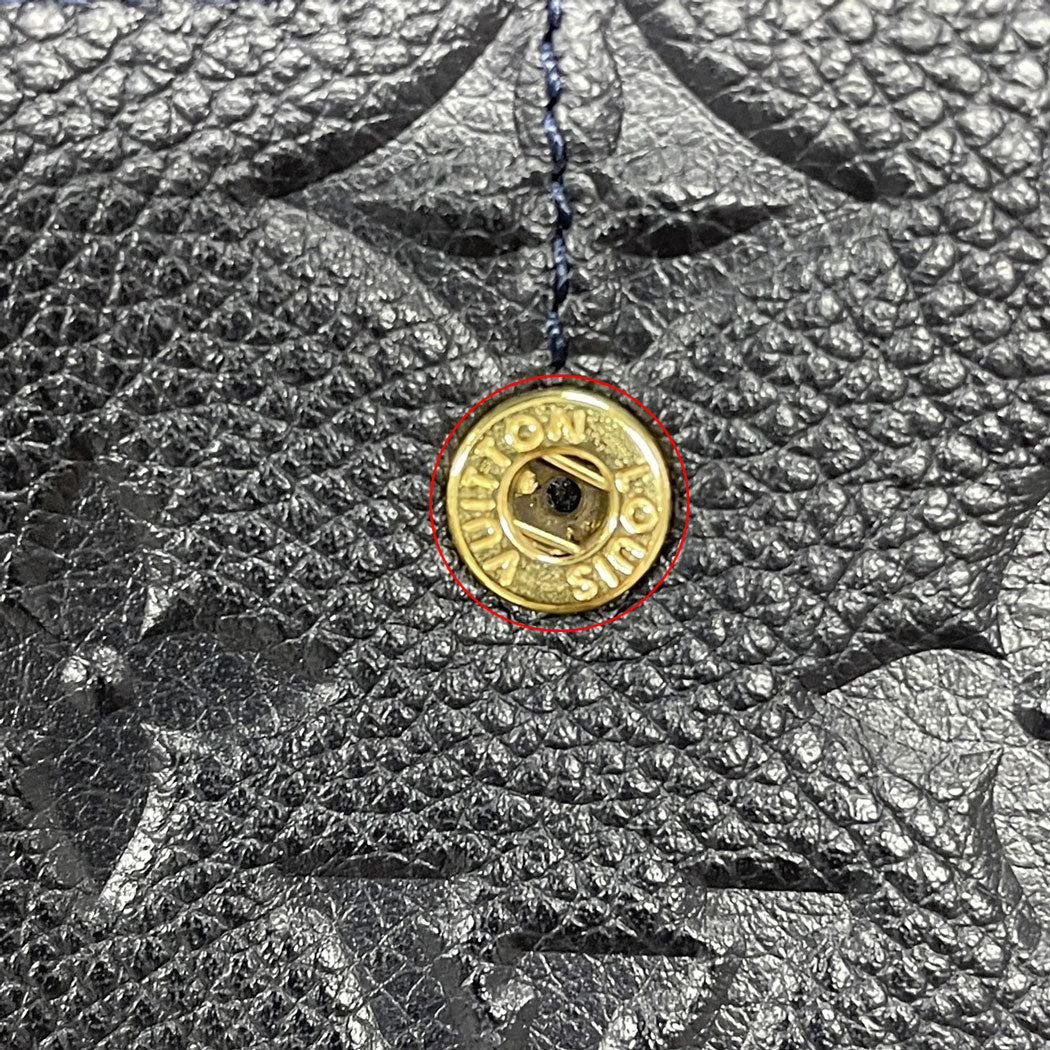 LOUIS VUITTON ルイヴィトン モノグラム アンプラント ポルトフォイユ エミリー M60490 長財布 ネイビー ゴールド金具 レザー レディース 中古