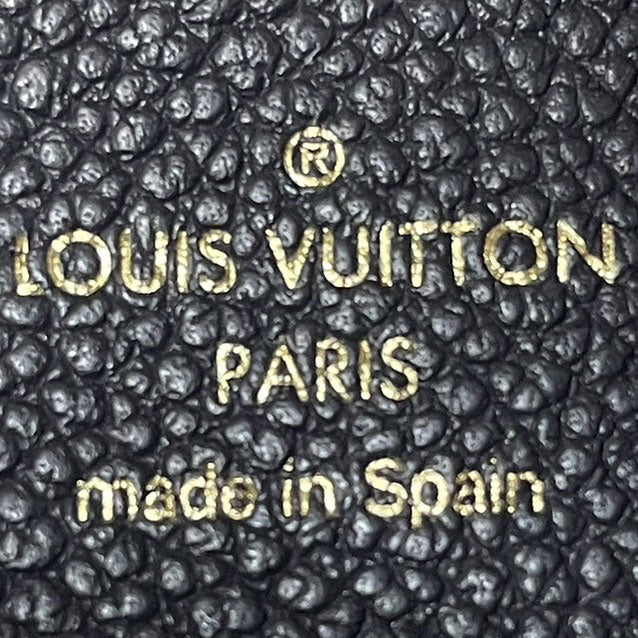 LOUIS VUITTON ルイヴィトン モノグラム アンプラント ポルトフォイユ エミリー M60490 長財布 ネイビー ゴールド金具 レザー レディース 中古
