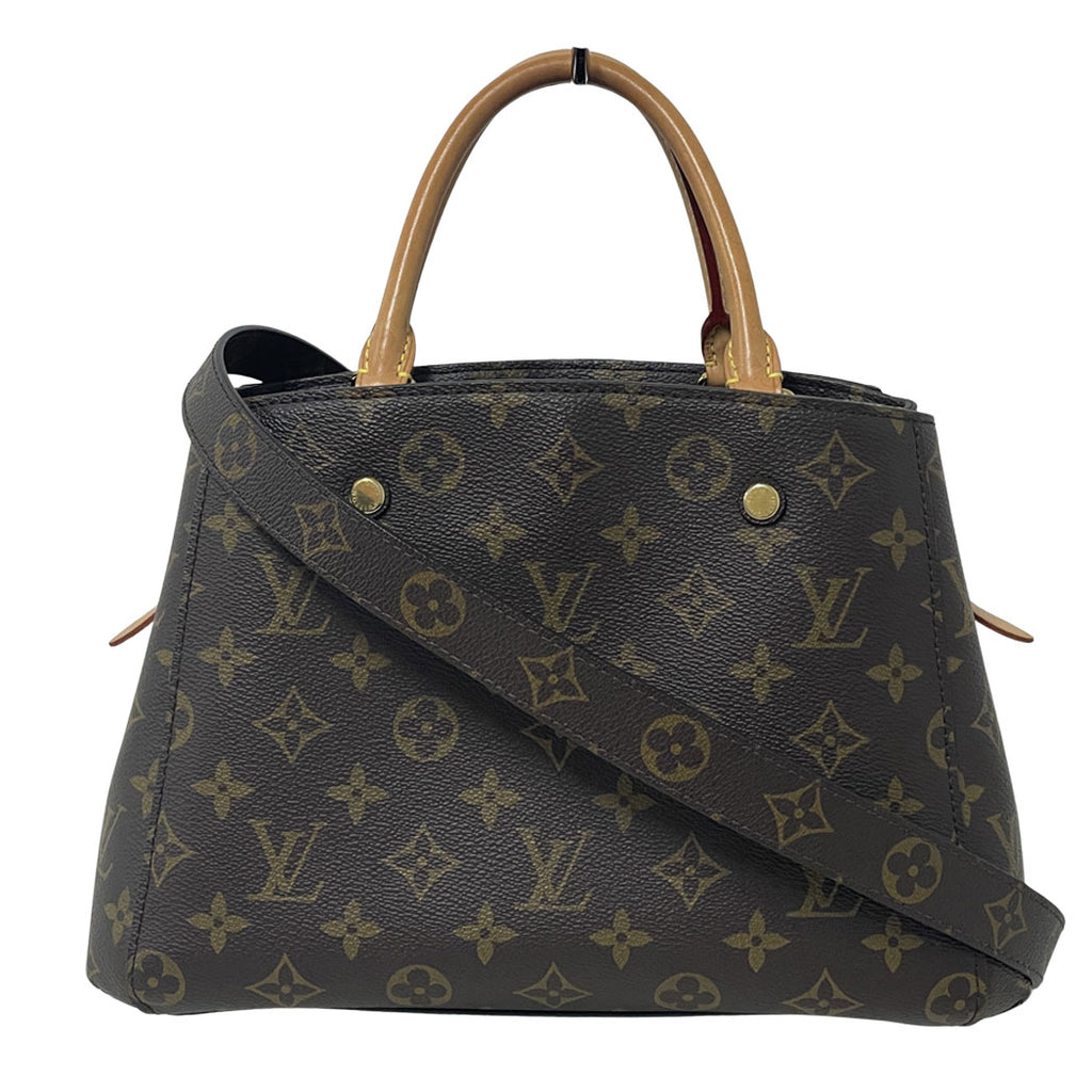 LOUIS VUITTON ルイヴィトン モノグラム モンテーニュBB M41055 2WAY ハンドバッグ ショルダーバッグ トートバッグ ブラウン ゴールド金具 レディース 中古