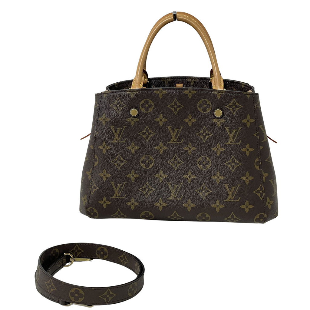 LOUIS VUITTON ルイヴィトン モノグラム モンテーニュBB M41055 2WAY ハンドバッグ ショルダーバッグ トートバッグ ブラウン ゴールド金具 レディース 中古
