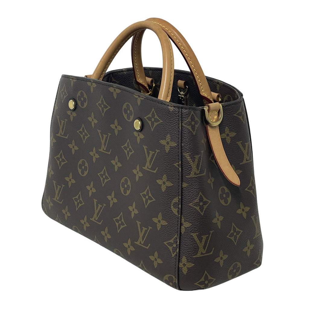 LOUIS VUITTON ルイヴィトン モノグラム モンテーニュBB M41055 2WAY ハンドバッグ ショルダーバッグ トートバッグ ブラウン ゴールド金具 レディース 中古