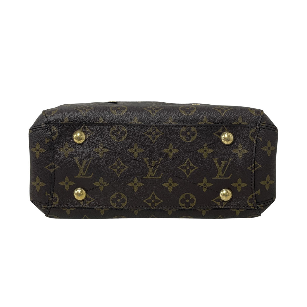 LOUIS VUITTON ルイヴィトン モノグラム モンテーニュBB M41055 2WAY ハンドバッグ ショルダーバッグ トートバッグ ブラウン ゴールド金具 レディース 中古