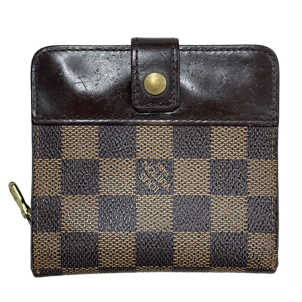 LOUIS VUITTON ルイヴィトン ダミエ キャンバス コンパクト・ジップ N61668 二つ折り財布 ラウンドファスナー ユニセックス 中古