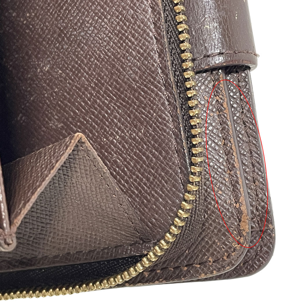 LOUIS VUITTON ルイヴィトン ダミエ キャンバス コンパクト・ジップ N61668 二つ折り財布 ラウンドファスナー ユニセックス 中古