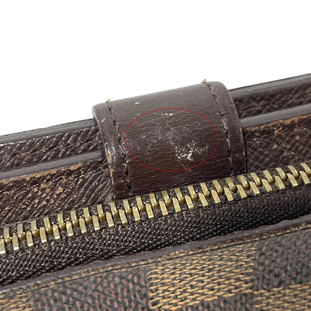 LOUIS VUITTON ルイヴィトン ダミエ キャンバス コンパクト・ジップ N61668 二つ折り財布 ラウンドファスナー ユニセックス 中古