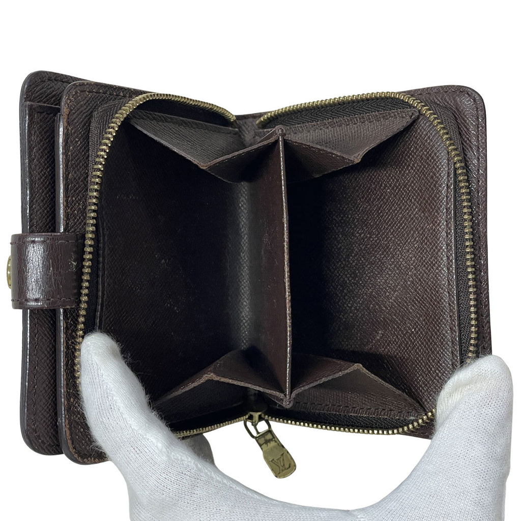 LOUIS VUITTON ルイヴィトン ダミエ キャンバス コンパクト・ジップ N61668 二つ折り財布 ラウンドファスナー ユニセックス 中古