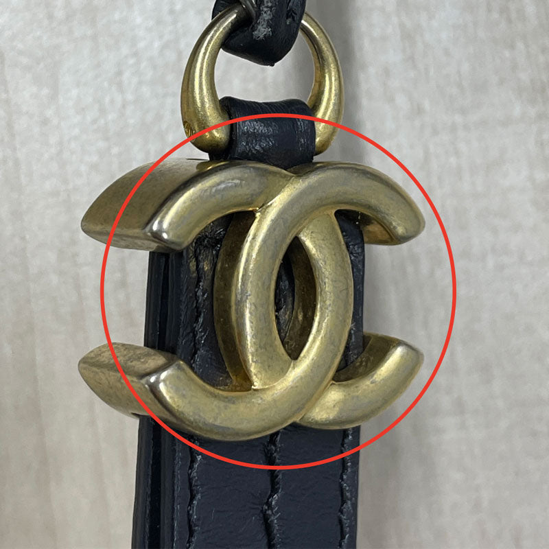 CHANEL シャネル ガブリエル ドゥ シャネル マトラッセ レザー チェーンショルダーバッグ ブラック レディース 中