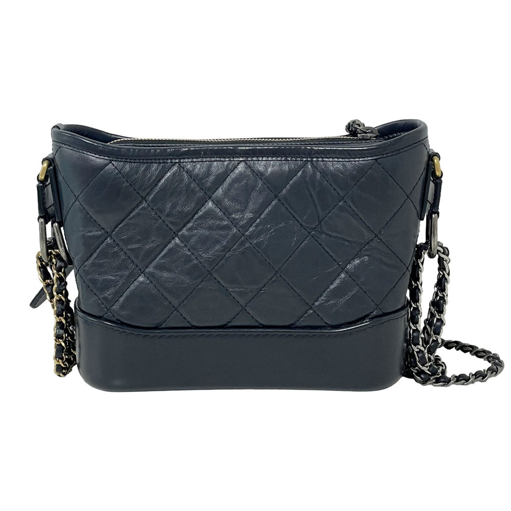 CHANEL シャネル ガブリエル ドゥ シャネル マトラッセ レザー チェーンショルダーバッグ ブラック レディース 中