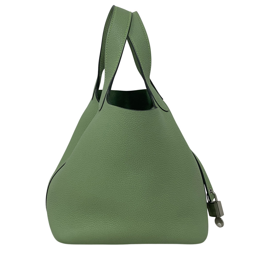HERMES エルメス ピコタンロックPM トリヨン ヴェールクリケット シルバー金具 Y刻印 2020年 ハンドバッグ レディース 中古