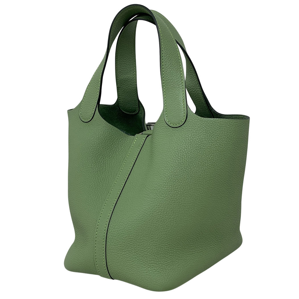 HERMES エルメス ピコタンロックPM トリヨン ヴェールクリケット シルバー金具 Y刻印 2020年 ハンドバッグ レディース 中古