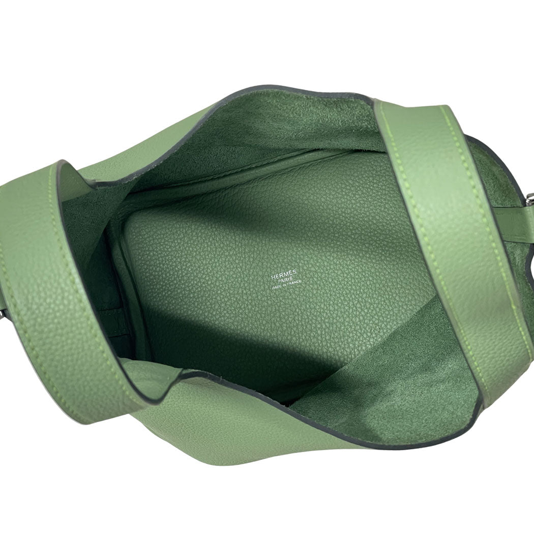 HERMES エルメス ピコタンロックPM トリヨン ヴェールクリケット シルバー金具 Y刻印 2020年 ハンドバッグ レディース 中古