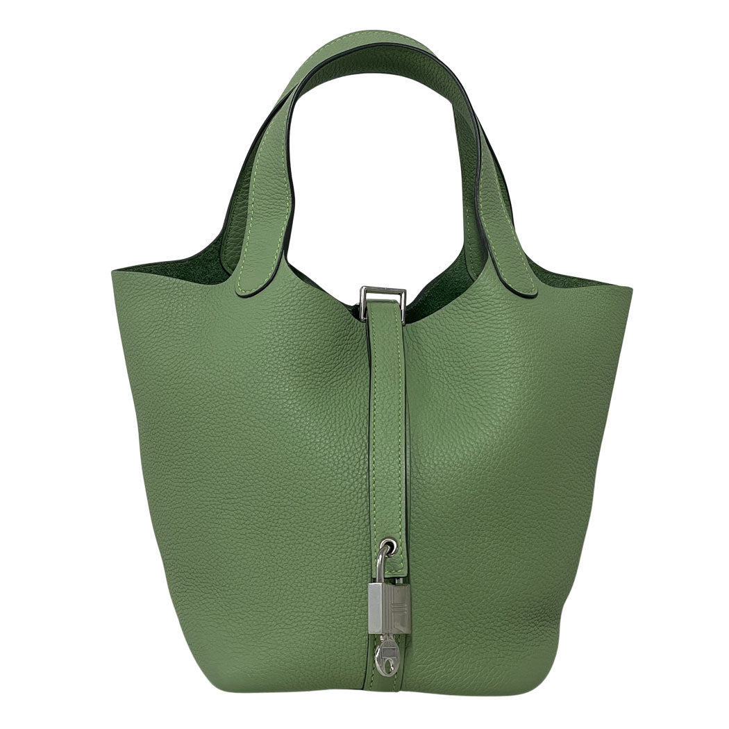 HERMES エルメス ピコタンロックPM トリヨン ヴェールクリケット シルバー金具 Y刻印 2020年 ハンドバッグ レディース 中古