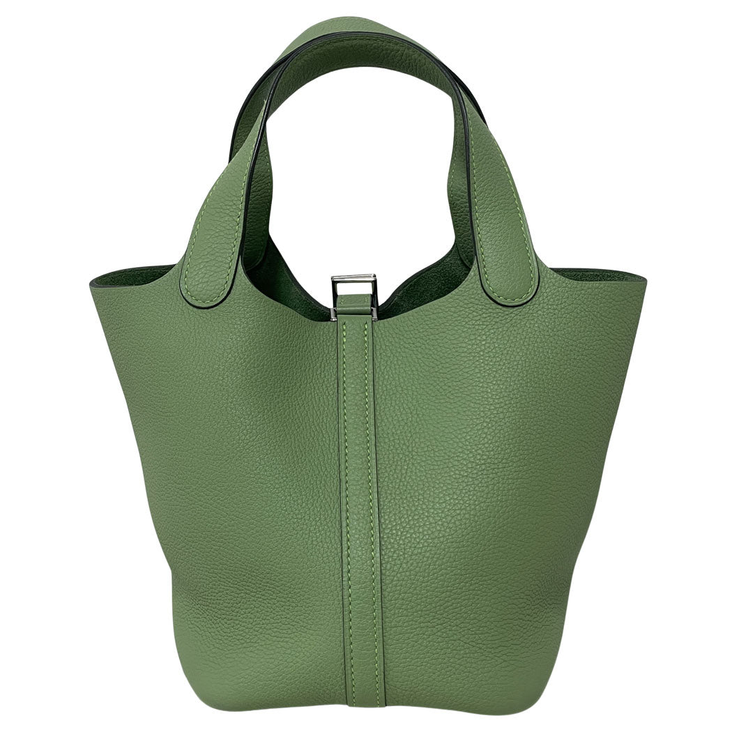 HERMES エルメス ピコタンロックPM トリヨン ヴェールクリケット シルバー金具 Y刻印 2020年 ハンドバッグ レディース 中古